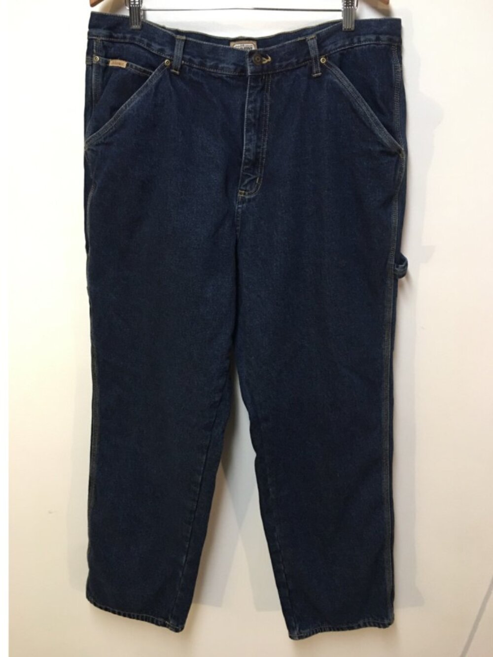 C.E. Schmidt Mens Jeans 40x32 Flannel Lined Dark Wash Carpenter Straight Denim